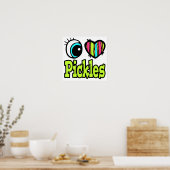 Helder ooghart Ik hou van Pickles Poster (Keuken)