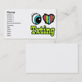 Helder ooghart Ik hou van tekst Visitekaartje (Voorkant / Achterkant)