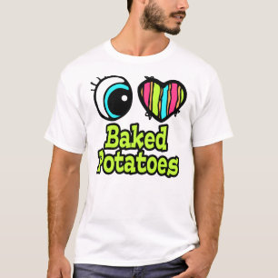 Helder ooghart Ik hou van uitgelekte aardappelen T-shirt