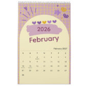 Helder & Opgewekt Esthetisch Kalender (Feb 2027)