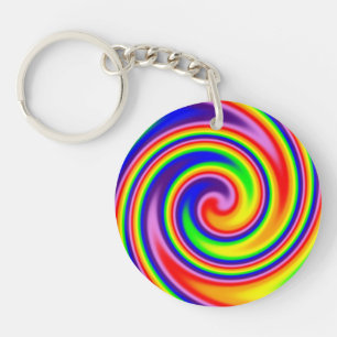 Helder Opgewekte Regenboogkleuren Zachte Focus Spi Sleutelhanger