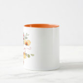 Helder oranje aquarel bloem persoonlijk mok (Midden)