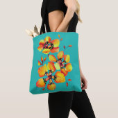 Helder Oranje bloemen - Aqua Tote Bag (Dichtbij)