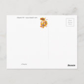 Helder Oranje bloemen - Blauw grijs Briefkaart (Achterkant)