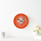 Helder Oranje Bloemrijke Wandklok (Huis)