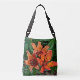 Helder Oranje Daglel Bloemstuk Crossbody Tas