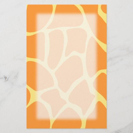 Helder Oranje en gele Giraffe printpatroon. Briefpapier (Voorkant)