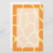 Helder Oranje en gele Giraffe printpatroon. Briefpapier (Voorkant / Achterkant)