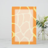 Helder Oranje en gele Giraffe printpatroon. Briefpapier (Staand voorkant)