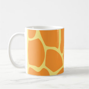 Helder Oranje en gele Giraffe printpatroon. Koffiemok
