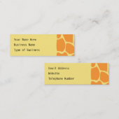 Helder Oranje en gele Giraffe printpatroon. Mini Visitekaartje (Voorkant / Achterkant)