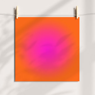 Helder oranje en hete magenta roze Aura Ombre Poster