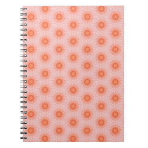 Helder oranje en perzik roze notitieboek