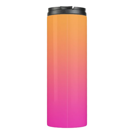 Helder Oranje en roze ombre op maat Thermosbeker (Achterkant)