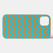 Helder oranje en turquoise zigzagpatroon Case-Mate iPhone case (Achterkant (horizontaal))