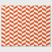 Helder Oranje en wit Extra groot herringbone Cadeaupapier (Vlak)
