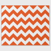 Helder Oranje en wit Extra Grote Chevron Cadeaupapier (Vlak)