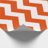 Helder Oranje en wit Extra Grote Chevron Cadeaupapier (Hoek)
