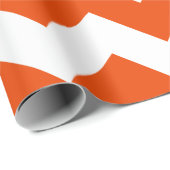 Helder Oranje en wit Extra Grote Chevron Cadeaupapier (Rol Hoek)