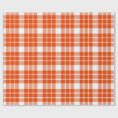 Helder Oranje en wit geplakt |Groot patroon| Cadeaupapier (Vlak)