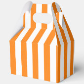 Helder oranje en wit gestreepte Halloween  Bedankdoosjes (Achterkant)