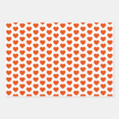 Helder Oranje en wit hart Inpakpapier Vel (Voorkant 3)