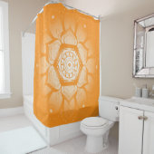 Helder Oranje en wit Mandala Shower Curtain Douchegordijn (In situ)