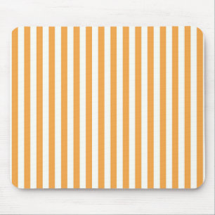 Helder Oranje en Witte Verticale Strepen Esthetiek Muismat