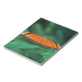 Helder Oranje en zwarte vlinder op leder Notitieblok (Linkerzijde)