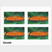 Helder Oranje en zwarte vlinder op leder Rechthoekige Sticker (Vel)