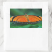 Helder Oranje en zwarte vlinder op leder Rechthoekige Sticker (Tas)