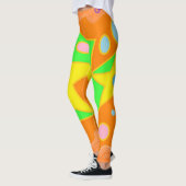 Helder oranje groen en geel ontwerp leggings (Links)