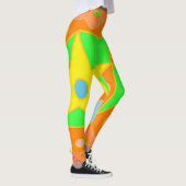 Helder oranje groen en geel ontwerp leggings (Rechts)