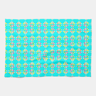 Helder oranje, groene, witte abstracte theedoek