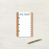 Helder Oranje Harten En Golven Post-it® Notes (Op bureau)