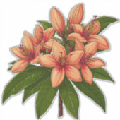 Helder Oranje Hibiscus Boeket Sticker (Voorkant)