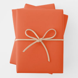 Helder Oranje Minimalistische Effen Achtergrond Inpakpapier Vel