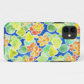 Helder Oranje Nasturtia op blauwe achtergrond Case-Mate iPhone Case (Achterkant (horizontaal))