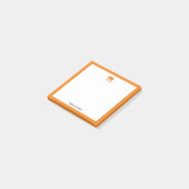 Helder Oranje olifant en rand op wit w / naam Post-it® Notes (Schuin)