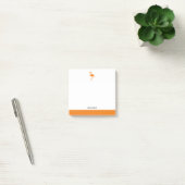 Helder oranje op witte flamingo & rand met naam post-it® notes (Kantoor)