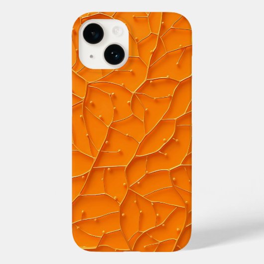 Helder Oranje Patroon Stout iPhone Hoesje (Achterkant)
