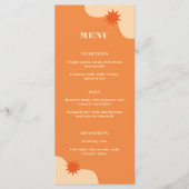 Helder Oranje Retro Zomer Bruiloft Menu (Voorkant)