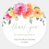 Helder oranje roze pinda's bloemen stickers (Voorkant)