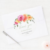 Helder oranje roze pinda's bloemen stickers (Envelop)