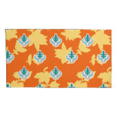 Helder oranje stof ontwerp met ingewikkelde bl kussensloop (Achterkant-Rechts)