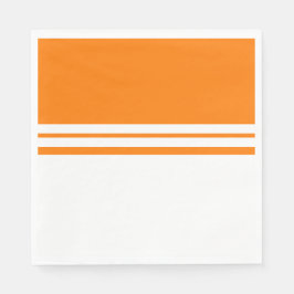 Helder Oranje wit kleurenblok racestrepen Servet