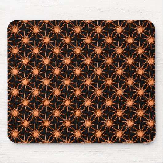 Helder Oranje zwirling Suns Mousepad Muismat (Voorkant)