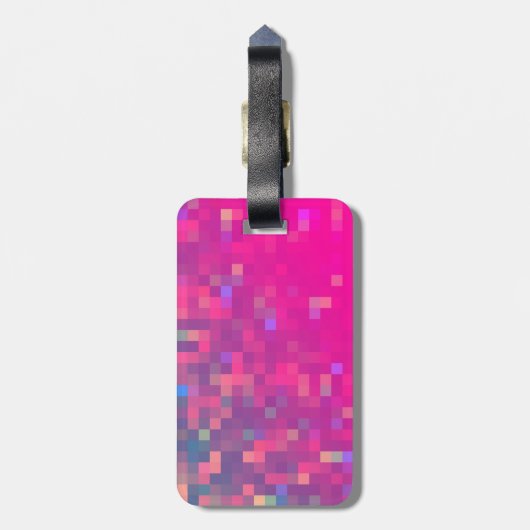 Helder Paars, blauw vierkant licht met Initiaal Bagagelabel (Achterkant verticaal)