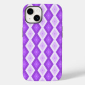 Helder paars diamantpatroon Case-Mate iPhone case (Achterkant)