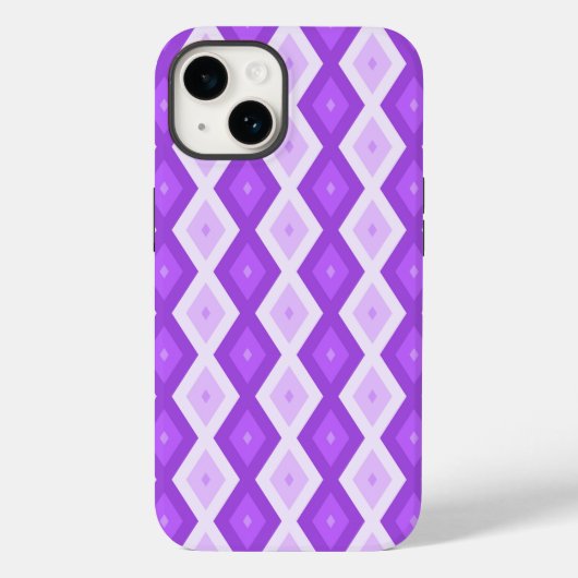 Helder paars diamantpatroon Case-Mate iPhone case (Achterkant)
